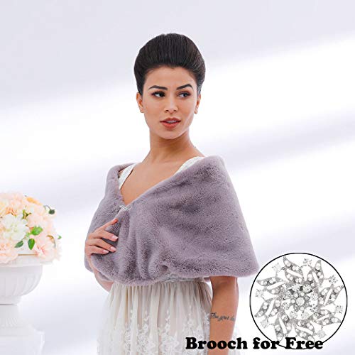 Women's Short 1920 Faux Fur Shawl Bridal Wedding Fur Wraps and Shawls Faux Mink Shawl for Women and Girls2