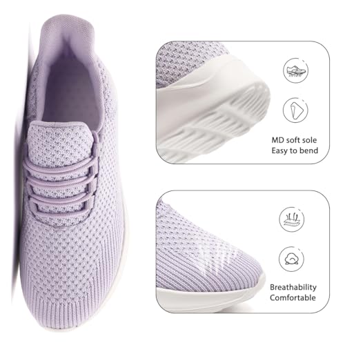 Image of DLWKIPV Womens Walking Running Shoes Tennis Slip On Sneakers Gym Workout Sport Lightweight Breathable Mesh Comfortable Casual