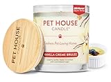 Pet House Candle - Vanilla Creme Brulee - CLICK TO SEE ALL 15 FRAGRANCES - Natural Soy Wax - Long Lasting - Candle for Pet Homes - Scented Candle - Pet Odor Eliminator Candle - Animal Lover Gift
