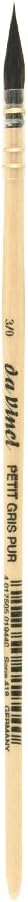 Watercolor Series 418 Petit Gris Pur Paint Brush, Wash/Mop Pure Russian Blue Squirrel, Size 3/0