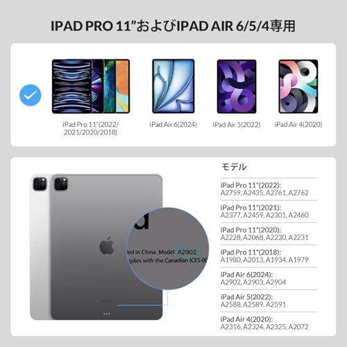 マジックキーボードRii HL128 iPad Air 4/5/6、iPad Pro /11対応スマートキーボードマグネットフローティングデザイン、トラックパッド付きキーボードケース、7色バックライト、日本語配列、ブラック