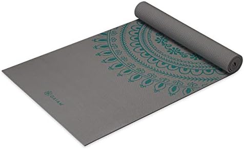 Gaiam Yoga Mat Premium Print Extra Thick Non Slip Exercise & Fitness Mat for All Types of Yoga, Pilates & Floor Workouts, Teal Marrakesh, 6mm (Longer/Wider)