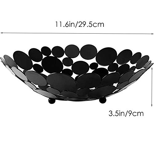 7Uyuu Fruit Basket Organizer Metal Black Fruit Baskets For Kitchen Counter Modern Fruit Bowl Holder Decor Stand For Dining Table Centerpiece - 11.6 Inches #TOP4