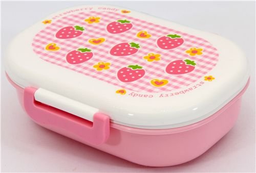 1 X adorable strawberry Bento Box pink Lunch Box by Kawaii