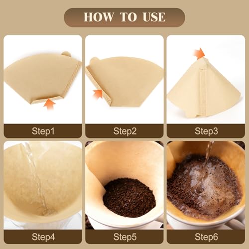 Image of 250 Count Coffee Filters #2, Premiun Unbleached Natural No Blowout, 2-4 Cup | Disposable Coffee Filter Cone Paper, for Pour Over, Drip Coffee Maker, for Home, Office, Coffee Shop