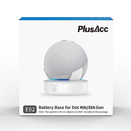 Akku für Echo Dot 4.&5. Generation - Tragbare Batterie Kabellos Akkustation (Ohne Lautsprecher) (Schwarz)