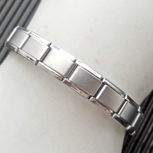 Quiges - 9mm Italian Style Modul Armband Edelstahl Matt Komplett für Italienische Charm Module