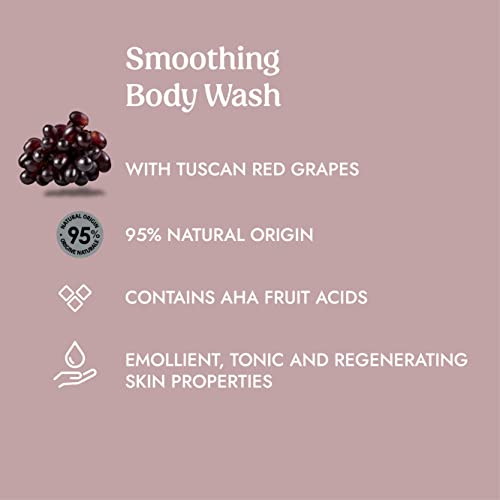 Image of Itinera Smoothing Body Wash with Tuscan Red Grapes (12.51 fl oz) - with Aloe vera and Glycerine - Vegan Friendly - 95% Natural Origin Ingredients