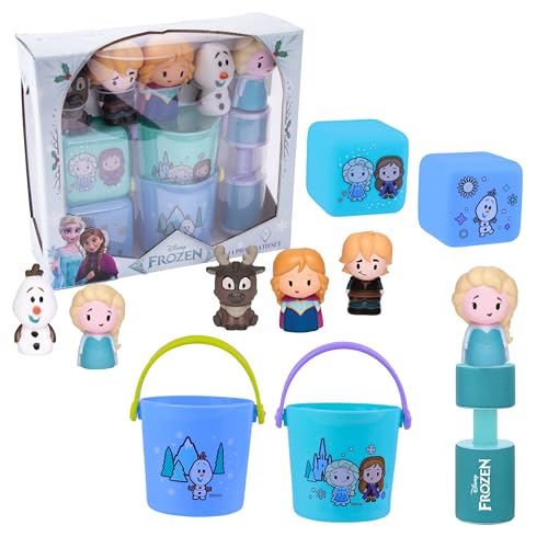 Disney Frozen Bath Toys - 11 pc Bath Value Set Bath Toys Finger Puppets Rinse Cups Foam Pump Bath squirters