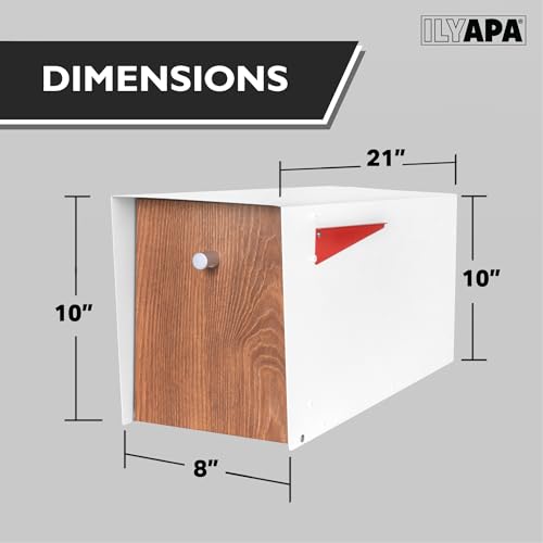 image for Ilyapa Modern Mailbox with Modern Design Post Mount - Metal Mailboxes 