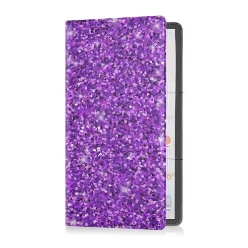 Custodia a portafoglio pelle di alta qualità per da auto per uomo e donna organizer per autista rimorchio moto barca viola glitterato Multi 1 size
