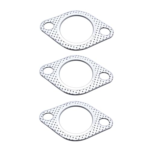 3 Pcs Exhaust Gasket 1.75 Inch 45mm Universal Reinforced Metal 2 Hole Repair Flange Joint
