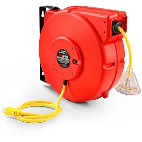 ReelWorks Extension Cord Reel Retractable 12awg x 80' Commercial thumbnail