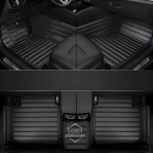 Image of 9D Premium Leatherette Car Foot Mat for Mahindra XEV 9S - for All 3 Rows | Imparts Luxurious & Elegant Look | Custom Fitted Car Floor Tray Mat (Black)