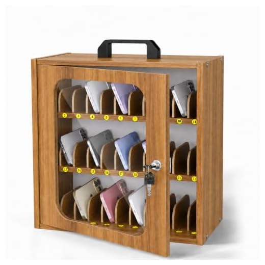 SCHOLOX Cell Phone Locker for Classroom, Adjustable 33 Slots Phone Box