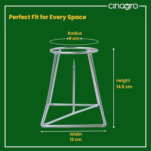 Image of CINAGRO Silver Banana Plant Stand for Pooja & Mandir Decor, Rust-Resistant Durable Metal Stand for Banana Stems, Leaf Holder for Temple, Home Festival Decoration Use