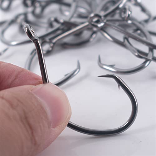 HNHYNSY Angelhaken 20 Teile/los Starke Japan Angelhaken Kreis Fisihhooks Crooked Head Barrebetthaken Angeln for Große… – Bild 5