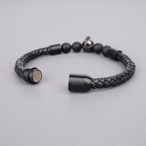 Coai N553-1 Spartan Matte Onyx Stone Leather Bracelet thumb #4