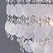 TOCHIC Modern Capiz Shell Crystal Chandelier 6-Light Chrome Coastal Chandelier for Living Dining Room Bedroom Nuture Seashell Boho Semi Flush Mount Ceiling Light Fixture for Kitchen Island Foyer