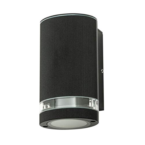 LITECRAFT Holme Outdoor Oval Wall Light in Black - (Up or Down, No Photocell Sensor)
