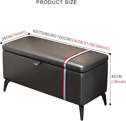 Banco de cuero blanco con almacenaje y baúl rectangular de madera maciza para entrada 3