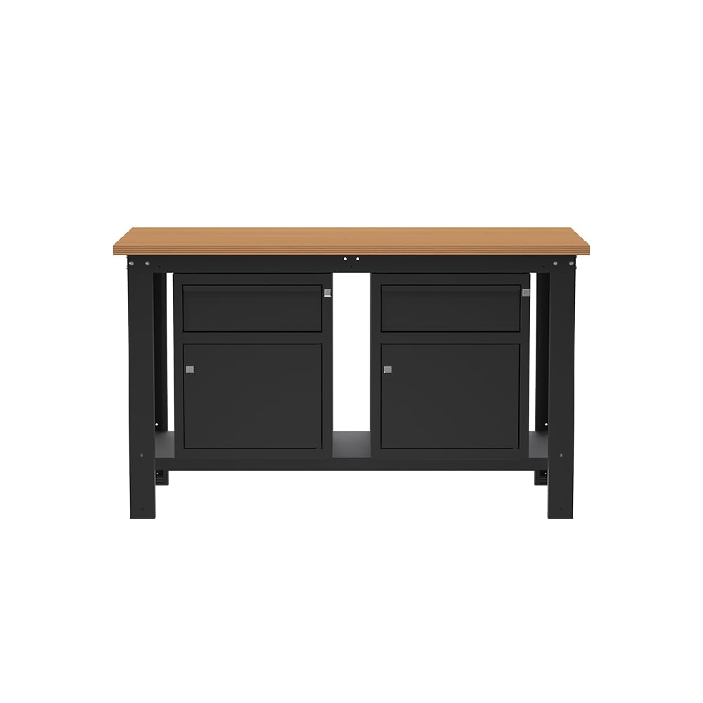 SOGI X3N_110L Banco de trabajo 1,5 m - tablero de madera - 2 armarios con puerta y cajón