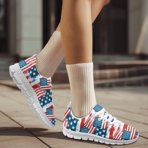 Image of GIFTPUZZ Mens Lace Up Athletic Trainers Running Sneakers Wedge Breathable Gym Lightweight Sports Tennis Shoes