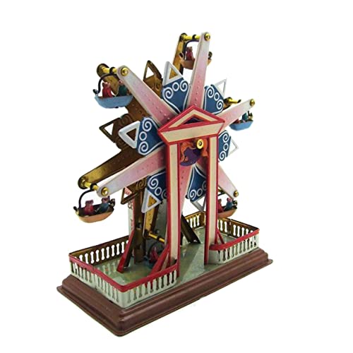 Mobestech Creative Ferris Wheel Clockwork Wind Up for Home Decoration Unique Metal Figurine Present for Birthdays Festivals Handmade Decor