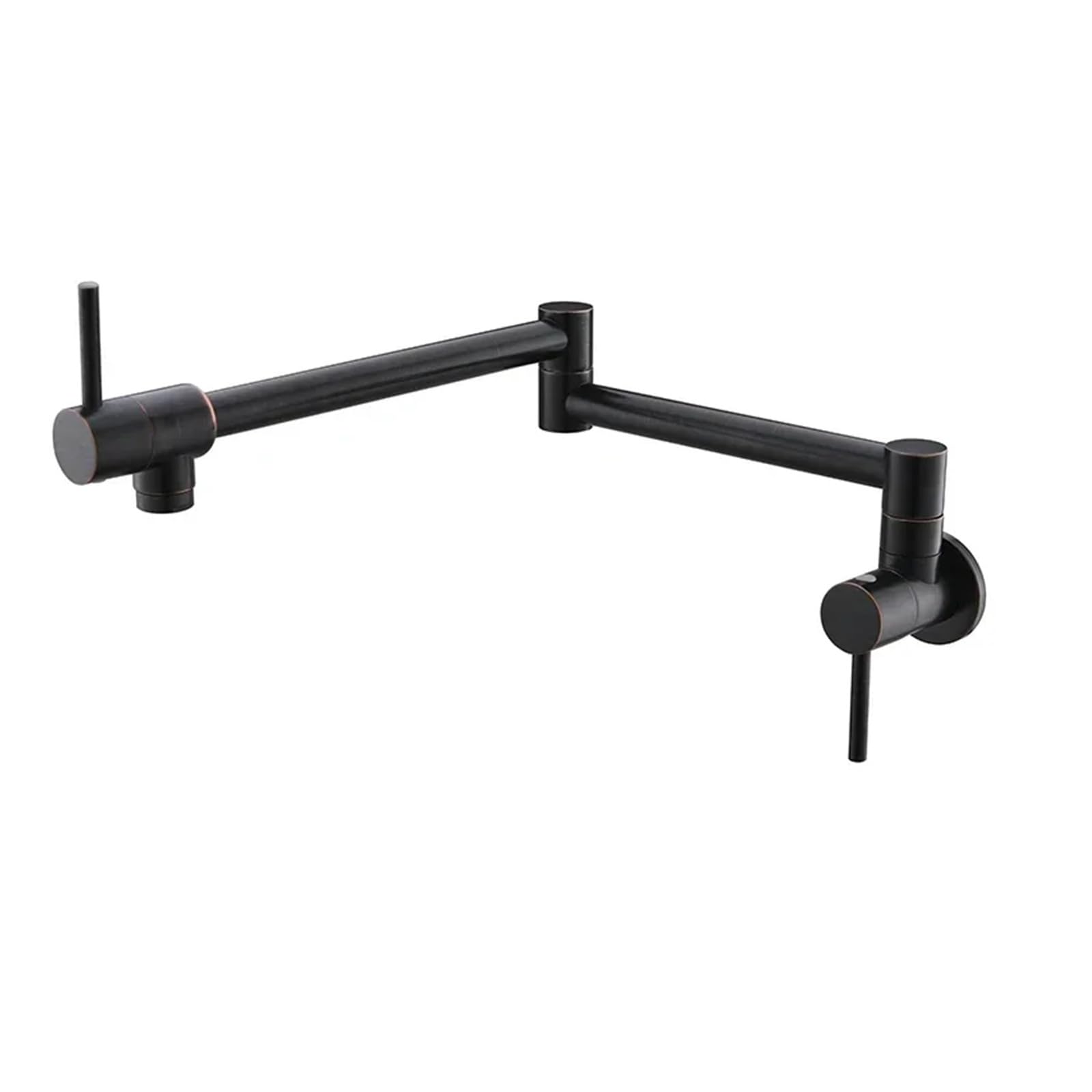 Grifos Monomando para Fregadero Grifo de llenado ollas Cocina Plegable Pared un Solo Orificio en Oro Rosa caño Giratorio latón la mayoría los escenarios (Cepillado con Aceite Negro
