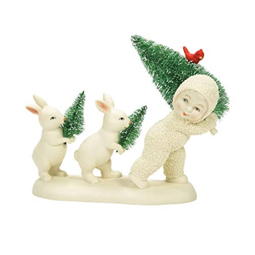 Department 56 Snowbabies Christmas Memories Christmas Tree Bunnies Figurine, 4.72 Inch, Multicolor