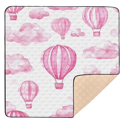 Kigai Hot Air Balloons Baby Play Mat for Floor and Playpen 50x50 inch Non-Slip Baby Activity Playmat Waterproof Foldable Crawling Mat for Infants Toddlers