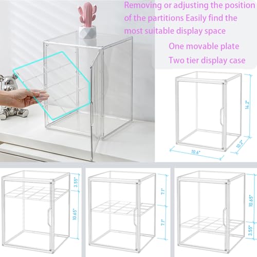 Image of X-Large Stackable Clear Acrylic Display Case & Box with Lid, Storage Bin for Collectibles, Toys, Makeup, Shoes