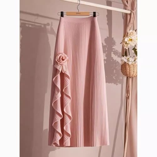 French Ruffled Irregular Skirt for Women with Waist and Slim Black3