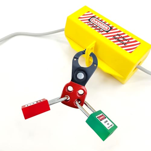 Image of 10 Pack Lockout Tagout Hasp 1.5 inch Red Stainless Steel Lockout Hasp Tamper-Proof Padlock Hasp Nylon Handle
