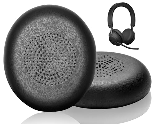 Link Dream Ersatz Ohrpolster für Jabra Evolve2 65 (65MS 65UC USB)/Evolve2 40 (40UC 40MS USB)/Elite 45h Kopfhörern Ohrpolster Ersatzpolster mit weicherem Protein-Leder Schwarz