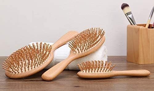 Image of Mart Wooden hair brush for Women & Men - Bamboo wooden Paddle hair brush for men women Curly hair - Bamboo Wooden brush for hair growth with flat paddle brush comb