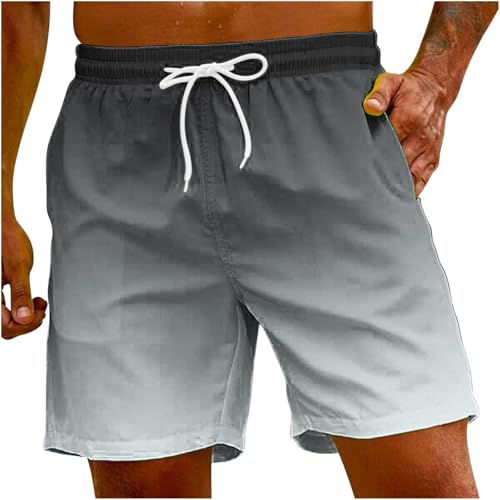 Generisch Bañador para hombre, de secado rápido, de gran tamaño, pantalones cortos de playa con degradado hawaiano, pantalones de natación de verano con goma elástica, bañador para hombre
