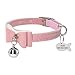 Kuntrona Cat Collar with Bell Personalized Kitten Puppy ID Tag Bowknot Collar Customized Cat Dog Collars Name Pink Blue Free Engraving