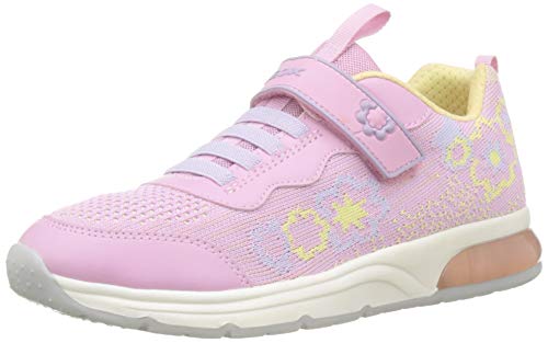 Geox J SPACECLUB Girl A, Zapatillas Niños, Rosa (Pink/Yellow C0786), 30 EU