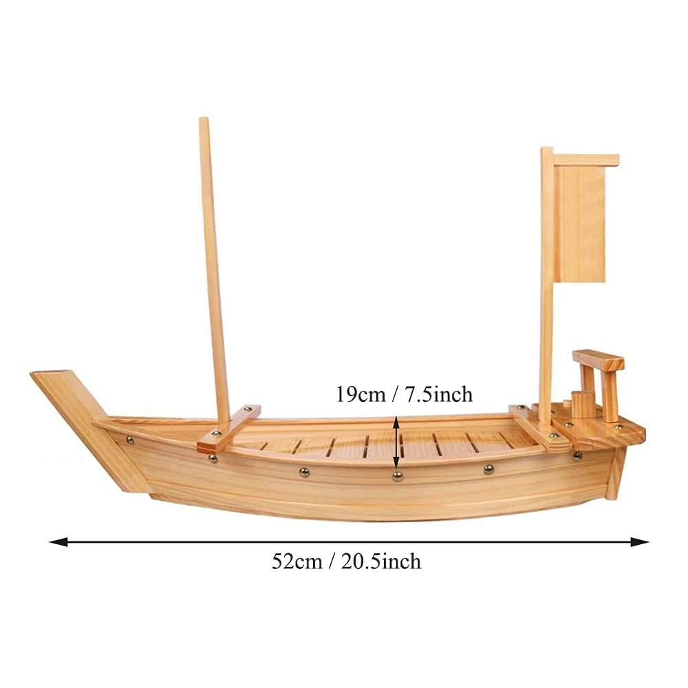 Assiette à Sushis En Bois Naturel, Grand Format 52 Cm, Imperméable