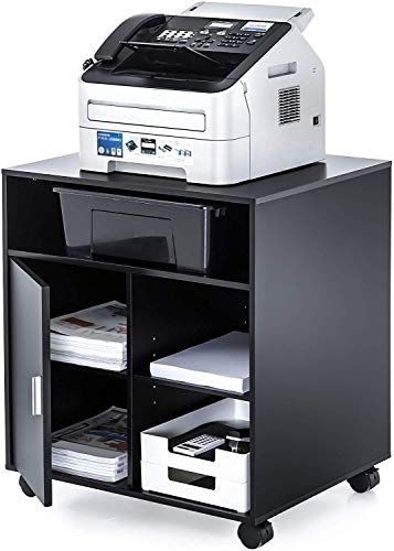 Mobile Druckerständer mit verstellbarem Mobiles Speicher-Rack Holz Arbeitswagen auf Rädern Organisator-Speicher-Multifunktionsdrucker