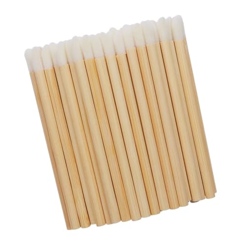 IWOWHERO Plastic Pile Coating Lip Brush 100pcs Disposable Lip Makeup Brush Tool Bristles Makeup Brush for Lipstick Lip Mask for Professionals and Beginners