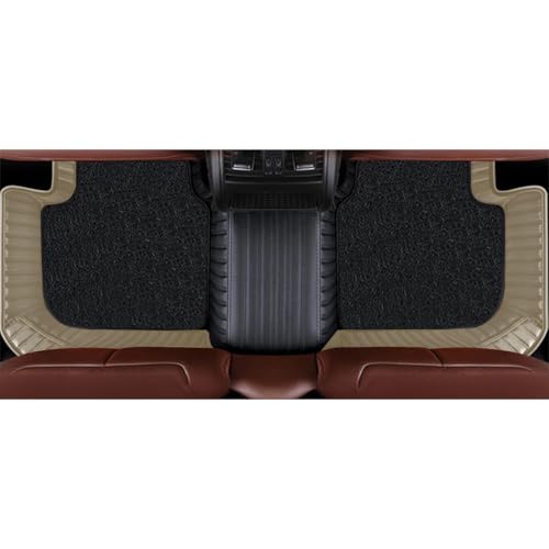 Image of Autofurnish Combination 9D Car Mat Full Set for Mahindra XUV 3XO (Manual) 2024 || Luxury Leather Dual-Stitch Full Set 9D Car Floor Mat || 100% Waterproof || Color : Black HC-Beige