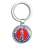 HJ Media Round National Guard Always Ready Always There Seal (Logo Insignia Army) Metal Round Metal Key Chain Keychain Ring