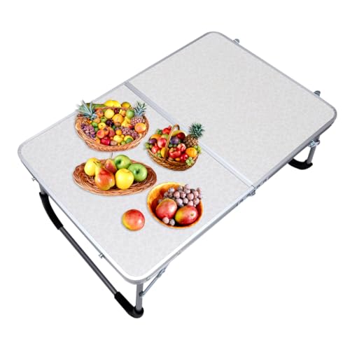 Toyvian Mesa Aluminio Ligero para Camping y Barbacoa Escritorio Portátil Resistente y Compacto para Exteriores Interiores Fácil de Limpiar y Transportar Picnic y Viaje