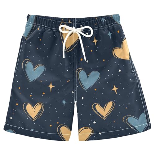 Boys Beach Board Shorts Heart Galaxy Love Swim Trunk Teen Swimwear