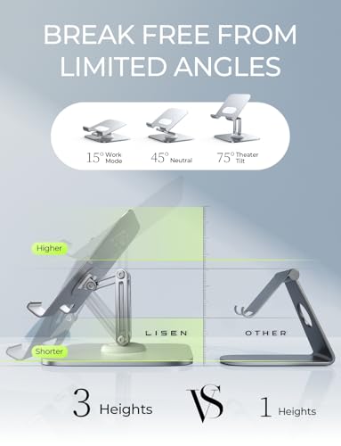 lisen for ipad stand for desk2025 adjustable tablet stand holder metal ipad holder switch mountdesk accessories for women men ipad mount kitchen fits 4-12934 tabletmonitorswitchiphonekindle