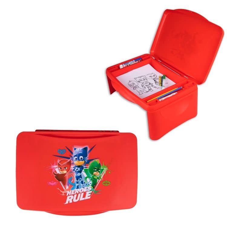 PJ Masks Kids Lap Desk with Storage - Folding Lid and Collapsible Design - Portable for Travel or use in Bed at Home - Great for Writing, Reading or Other School Activities
