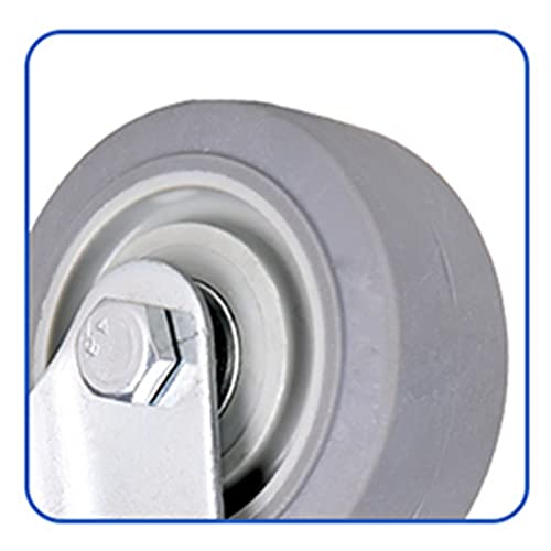 Roulettes grises de 75mm avec tige filetée en acier robuste - 8