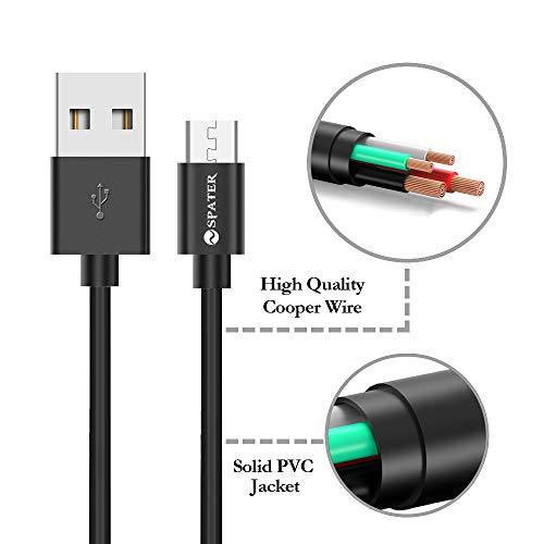 Spater Micro Usb Sync Cable For Samsung, Htc, Motorola, Nokia, Android, And More (5 Pack) (Black) #TOP5
